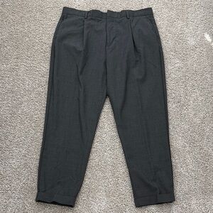 Vince Men's Charcoal Pleated Dress Pants